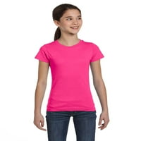 Marky G Apparel Girls's Shortlyeeve Crew Neck Solid тениски памук, тъмно горещо розово хедър