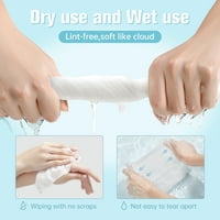 Кърпа за лице за еднократна употреба, тъкан за лицева памучна тъкан, кърпички за отстраняване на грим за еднократна употреба, суха употреба на мокра, памучни тъкани без мъх за чувствителна кожа, кърпички за почистване