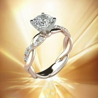 Пръстени сребърен пръстен Булчински циркон диамант елегантен годеж сватбена лента пръстен бижута клирънс c