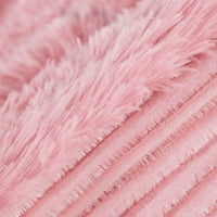 Уникални Изгодни Сделки Шаги Фау Кожа Декоративно Одеяло Розов Близнак