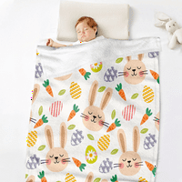 Великден декор хвърля одеяло за целия сезон пухкав бархет климатик одеяло великденско зайче хвърля одеяло за деца и възрастни