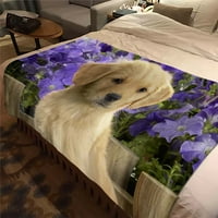 Отпечатано фланелно одеяло куче животни меко руно одеяло покрива диван диван къмпинг пътуващи корици хубав подарък сладко кученце 3d