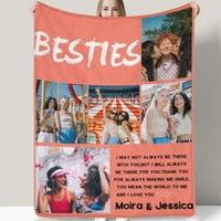 Подаръци за Bestie ， одеяла за снимки с вашите снимки за Bestie, подаръци за BFF, Подаръци за най -добър приятел за рожден ден