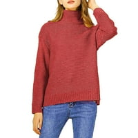 Huaai жени есен и зимен пуловер плетен дебел конец с дълъг ръкав на пуловер пуловер