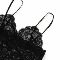 Женска модна ежедневна секси черна дантела три секси домашни пижама комплект