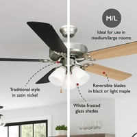 Дизайнерска къща Millbridge LED сатен никелов вентилатор на тавана в сатен никел