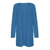 Плюс размер палто за жени плътни цветове с дълъг ръкав моден темперамент свободен комфортен жилетка