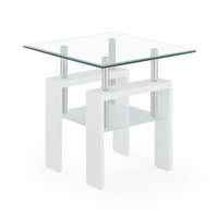 Глобална мебелна стъклена маса с гланцови бели арки
