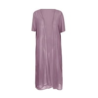 Продажби днес клирънс само случайни Цветен печат рокля без ръкави Шифон две части комплект Розово ХХХЛ