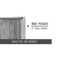 Pock Pock Pocket Slot Top Floral отпечатана къса завеса за прозорец, чиста дупка на половин прозорец, Voile Cafe Tier, Tulle Kitchen Valance