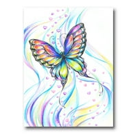 Иридискент Цветна Пеперуда Живопис Платно Изкуство Печат