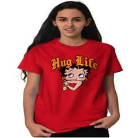 Забавна Betty Boop Cartoon Hug Life Женска графична тениска Tees Brisco Brands x