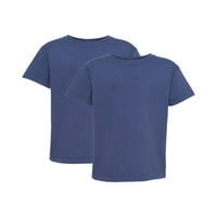 Комфортни цветове младежка тениска в средна категория, 2 пакета, синя топаз, s