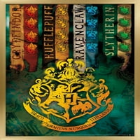 Светът на магьосниците: Хари Потър - Плакат за стена на къщи Crests, 14.725 22.375