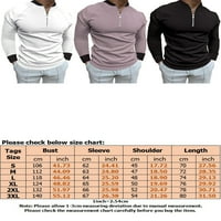 Tenmi мъже поло риза с дълъг ръкав Tee Solid Color Тениски за атлетична блуза голф тениска черна 2xl