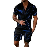 Мъжки костюми 3д костюм с къс ръкав Шорти плаж тропически хавайци Боди спортен костюм спортен костюм комплект за мъже