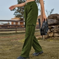 Zyekqe женски панталони от дънкови панталони ретро бутони с висока талия твърди цветни панталони с прав крак с джобове дамски дънки панталони