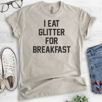 Яжте блясък за закуска тениска, Унисе дамска риза, момичешка риза, риза за тренировка, риза за Приятелка, Светло копринено сиво, х-малка