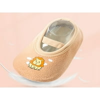 Bellella Infant Sock Shoes First Walker чорапи Неплъзгащи се подли чехли леки чехли спалня Домашна обувка Khaki Lion 6c