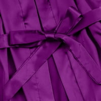 Voncos дамски мек пижама клирънс- секси твърди цветови халати коприна сатенен плюс размер халат за спално облекло лилаво размер 4xl