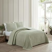 Beatrice Home Fashions Channel Chenille Bedspread King Sage