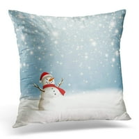 Синя зима на абстрактната Коледа с пенливи звезди и снежен човек червена година възглавница възглавница за възглавница