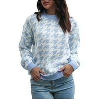 Женски лек пуловер Daily Daily Sweater Loose Fit пуловер пуловер Crewneck Пуловер Син L