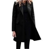 Дамски палта и якета клирънс жени бизнес облекло твърд цвят дълъг ръкав с едно гърди отслабване на жилетка от отрязване на палто отгоре