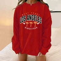 Moonker Red Boodie Hoodies Пуловери за жени без качулка Fit Full Zip Sweatshirt Crewneck Loose Hooded Candual Long Loneve Pullover Tops XXL