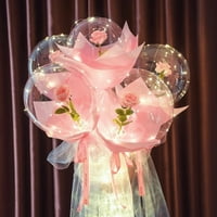 Денгмор подарък за Свети Валентин прозрачен светещ балон роза букет доведе роза букет Светещи украсяват подарък декорация парти сватба