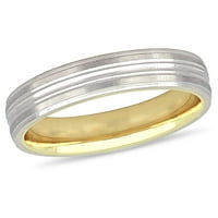 10кт двуцветен жълт и бял златен Дамски сватбен пръстен