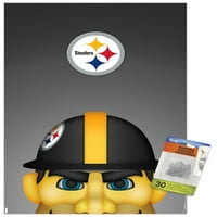 Pittsburgh Steelers - S. Preston Mascot Steely McBeam Wall Poster с pushpins, 14.725 22.375