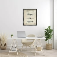 Ступел индустрии Исторически самолет патент Реколта графично изкуство струя черно плаваща рамка платно печат стена изкуство, дизайн от Карл Хронек