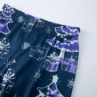 SHLDYBC Коледна семейна пижама съвпадащи комплекти, родител-дете топъл коледен комплект отпечатани домашни облекла пижами с две части мама комплект, коледна пижама з?