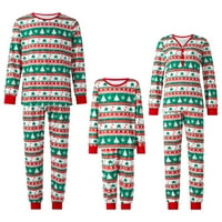 Съвпадение семейни Пижами Комплекти Коледа дърво печатни Пижами Дълъг ръкав чай и панталони шезлонги