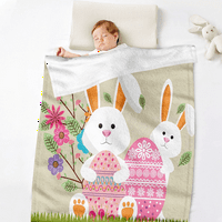Великденски декорации зайче одеяло за целия сезон супер мек фланелен фон Хвърлете одеяло великденски яйца одеяло за деца жени възрастни
