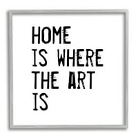 Ступел индустрии у дома, където изкуството е закален печат стил текст графично изкуство сива рамка изкуство печат стена изкуство, дизайн от Дж. Вайс