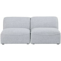 Меридиански мебели Miramar Grey трайно бельо текстуриран модулен диван