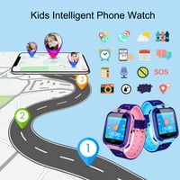 Детски интелигентен телефонен часовник със слот за sim карта, докосващ екран деца смарт часовник с функция за проследяване на функция за гласова чат, съвместима с всички Android и iOS телефон розово blu