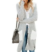 Жени с дълъг ръкав яке за гореща продажба модна жена ивица печат леопардов пачуърк копчета плетен жилетка палто