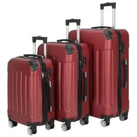 3-инча за преносим багаж ABS Case Case 20 24 28 вино червено