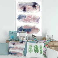 Дизайнарт 'сини и розови облаци с бежови петна и' модерна рамка Арт Принт