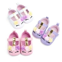 Бебешки бебета момичета цветя еднорог обувки Pu кожени меки подместни ясли обувки
