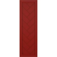 Екена Милуърк 15 в 71 з вярно Фит ПВЦ един панел Рибена кост модерен стил фиксирани монтажни щори, огън червено