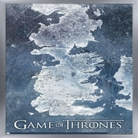 Game of Thrones - Плакат за стена на зимната карта, 14.725 22.375 FRAMED