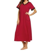 Секси бельо за жени палаво за секс игра на слънчева рокля v-образно деколте с късо ръкав отпечатано червено l