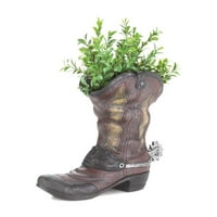 Плантатори за вътрешни дворове, декоративни плантатори на открито, Polyresin Cowboy Boot Planter