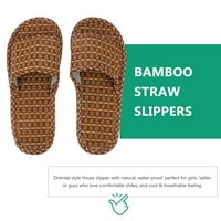 Дамски мъжки чехли от бамбукова слама с отворени пръсти флоп къща на баня Спа лято сандали леки пързалки обувки