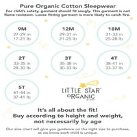 Малка звезда органично Малко момиченце 2пк крака разтеглива пижама, размер НБ-5т