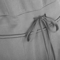 Дамски ежедневни кръгли джобни без ръкави в джобна шия в шията ромсърс сив размер xl
